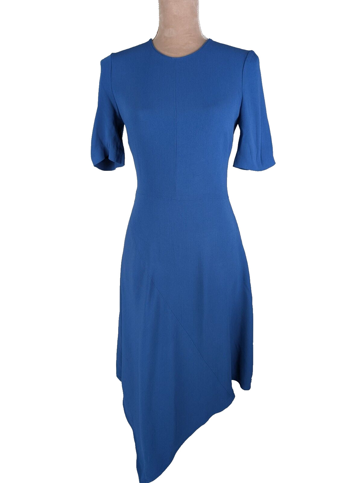 Stella McCartney Sheath Dress IT 38 US 2 4 Blue Handkerchief Asymmetrical Hem