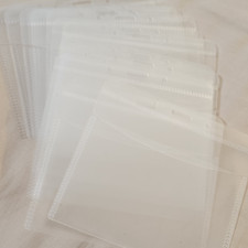 UNUSED Lot 13 Clear Plastic Lanyard ID Badge Holders Horizontal Sleeve 4x4.5"-X