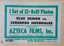 Blue Demon 1968 Infernal Brains set de 10 fotos luchadores de película lucha libre