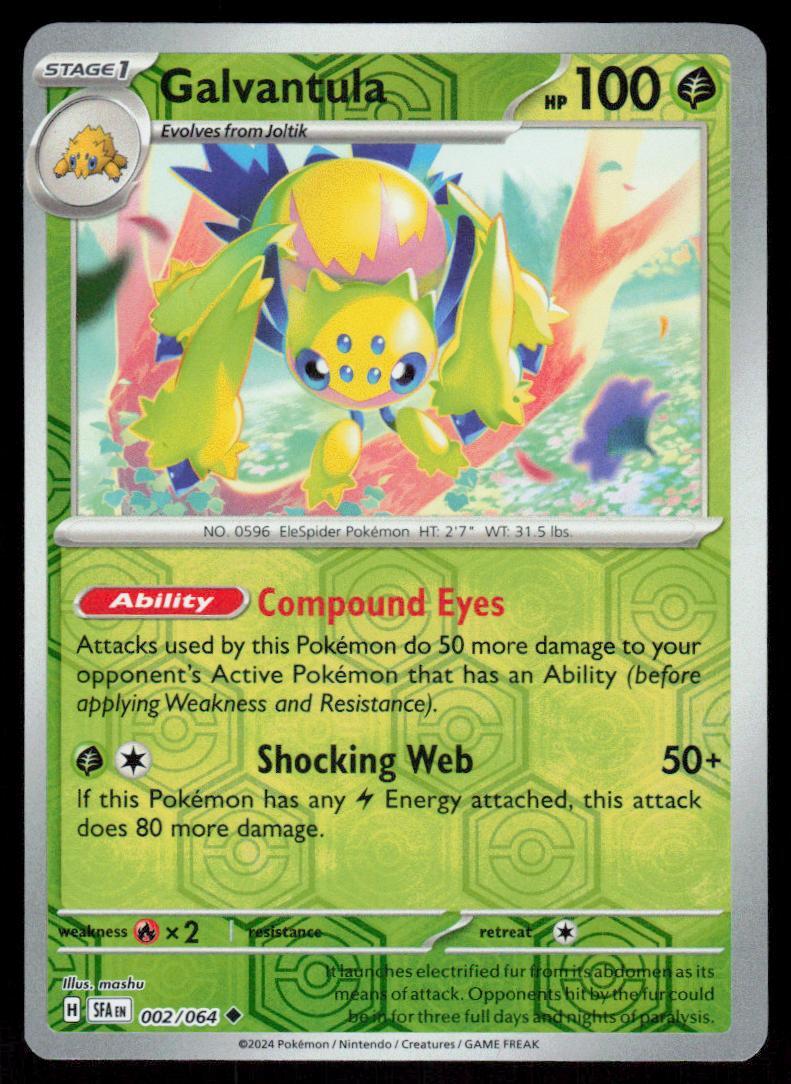 Galvantula 002/064 Reverse Holo Pokemon Shrouded Fable LP