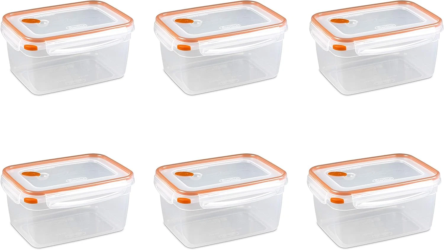 Ultra-Seal 12-Cup Airtight Food Storage Containers, 6-Pack, Microwave Safe