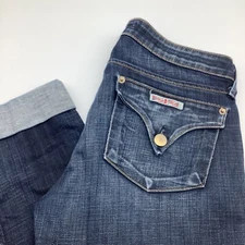 Hudson Womens Cuffed Denim Jeans Blue Size 27