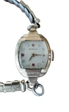 Vintage BENRUS BN11 Rubies & Zirconias Ladies Gold Filled Swiss Watch 1950s Look