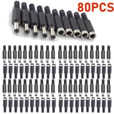 80X DC Power Plug Adapter Male Female Socket Jack Cable Connector 5.5 x 2.1mm