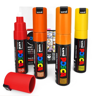 Uni Posca Paint Markers - Set Of 15, Assorted Colors, Broad Bullet Tip, 7 Mm | Blick Art Materials