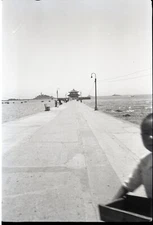1948 Photo Negative USS Toledo Qingdao China View of Long Wharf Island Ocean