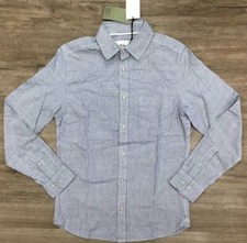Men  s Long Sleeve Button-Down Cotton Stripe Standard Fit Casual Dress Shirt S