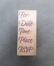 Party Information Rubber Stamp A2443E Rubber Stampede 2002