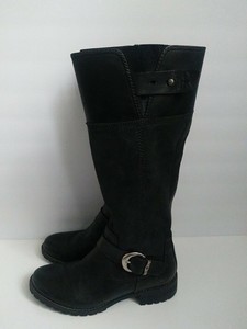 Timberland feminina preta de couro e camurça botas altas Estilo Montaria tamanho 8 | eBay