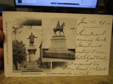Y1 Vintage Old OHIO Postcard CINCINNATI Garfield Monument William Henry Harrison