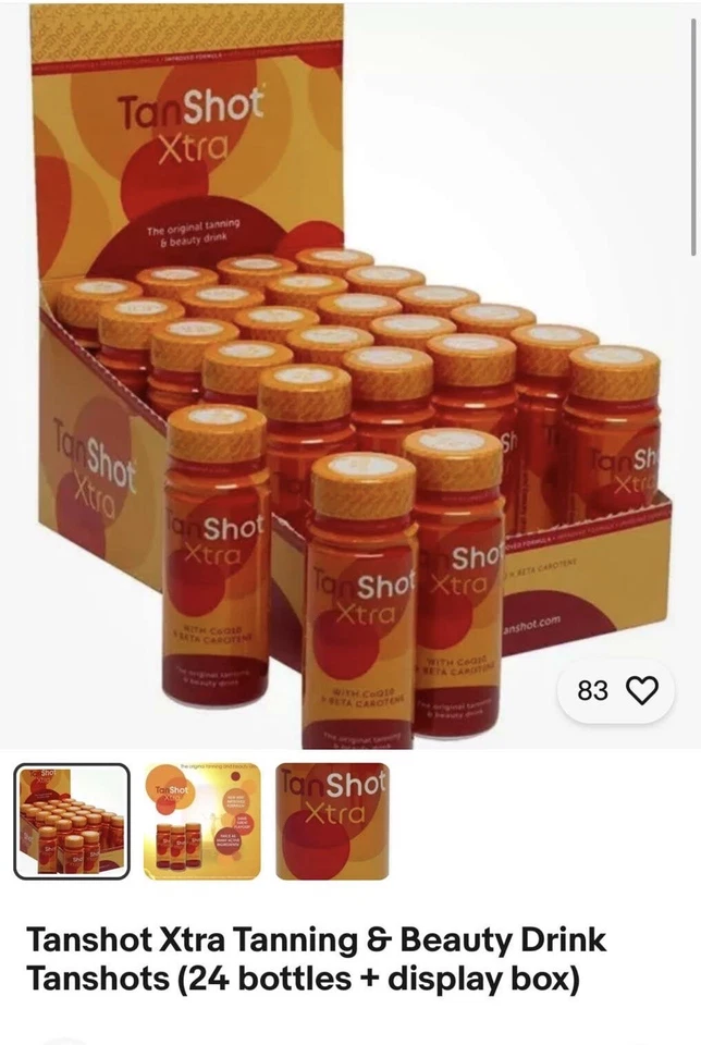 Tanshot Xtra Tanning & Beauty Drink Tanshots (24 x 60ml bottles + Display Box)
