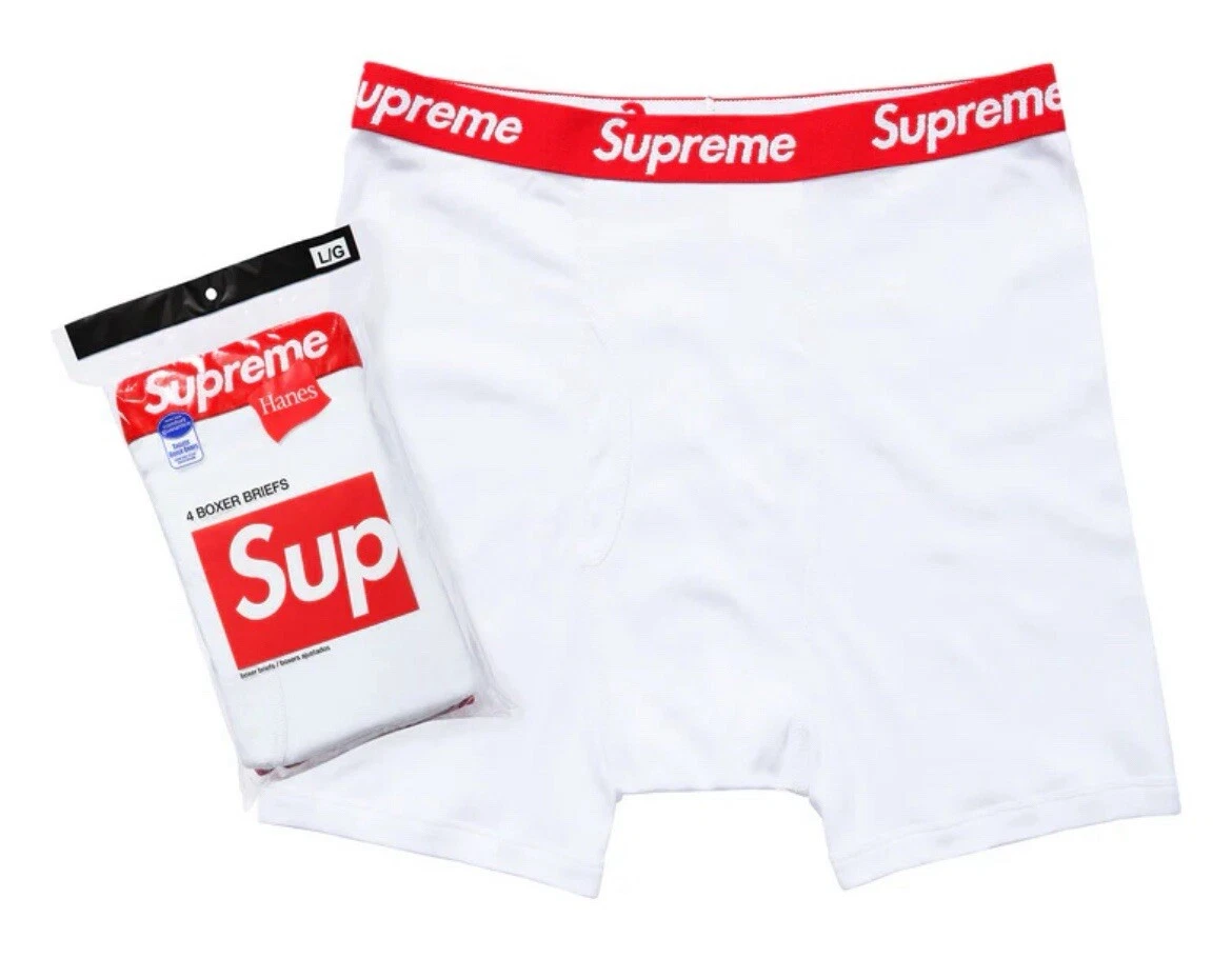 Authentique boxer blanc Supreme / Hanes (1 paire) sous vêtement taille LARGE L Lg