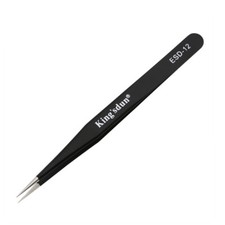 Pince à épiler droite ESD-12 galvanoplastie antistatique non magnétique en acier inoxydable