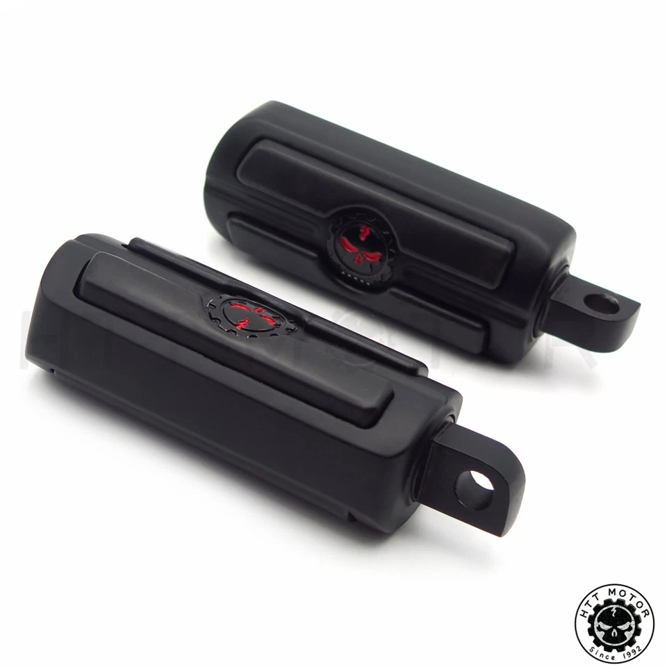 Clavijas de pie Skeleton Skull negras para montaje de estriba estilo masculino Harley-Davidson Foto 2 de 4