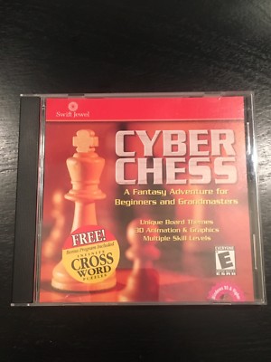 Cyber Chess PC Game 2002 Swift Jewel w/ Bonus Cross Word Game Vintage