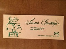 1967 - 1974 HESS SEASON GREETINGS CARD