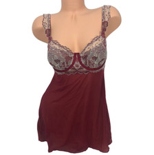 Auden Floral Lace Push Up Bustier Nightgown Lingerie Dress Babydoll Nightie SZ S