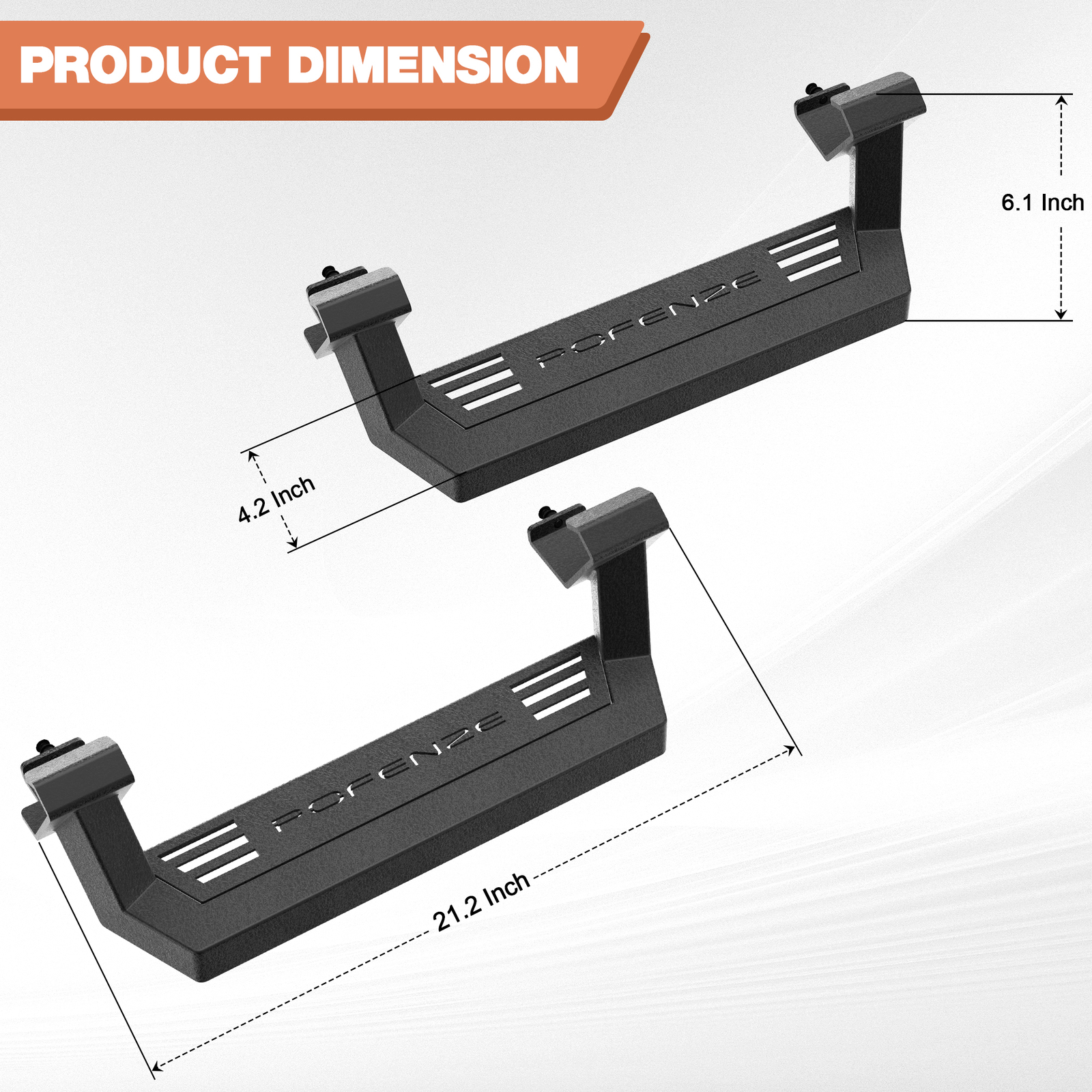 2pcs Running Boards Drop Steps For 2021-2025 Ford Bronco 2 Doors w/ Rock Rails