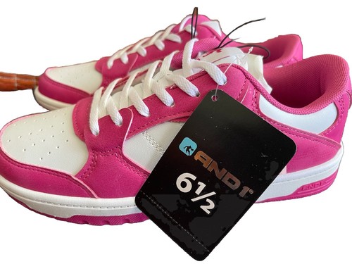 AND1 Damenschuhe Ignite Low-Top Basketball Turnschuhe pink weiß Größe 6,5 US NEU - Bild 1 von 11