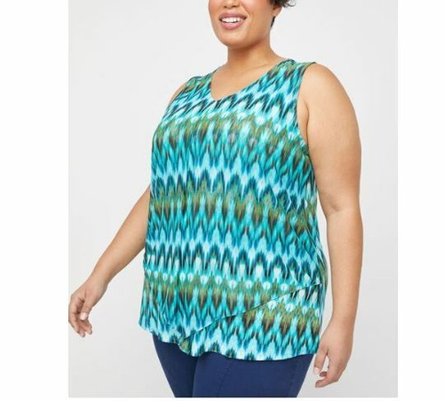 Catherines Plus Waterfall Tank Top 0X 14/16 Spring Summer | eBay