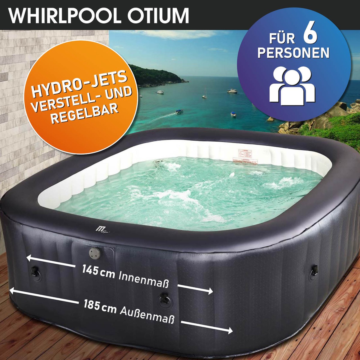 Whirlpool aufblasbar MSpa Otium Personen In-Outdoor Pool