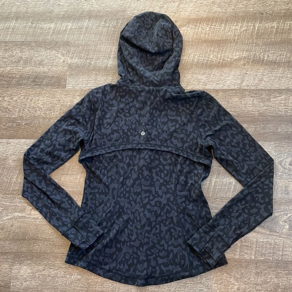 Lululemon Women's Hooded Define Jacket Full Zip Gray Camo Active Nulu