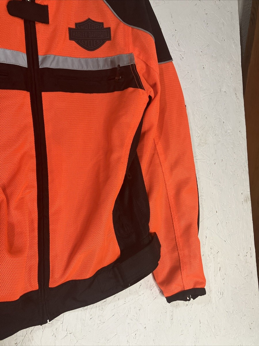 Harley Davidson Jacket Small Black Orange Mesh Reflective Harley Davidson Jacket Small Black Orange Mesh Reflective