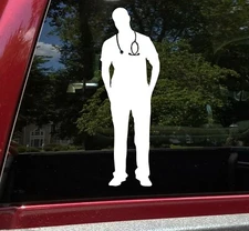 Healthcare Worker Vinyl Decal | Male Medical Nurse ER Doctor | Die Cut Sticker