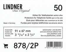 50 St&uuml;ck Schutzh&uuml;llen 91 x 67 mm original Lindner 878- 2P - Pokemonkarte Telefon