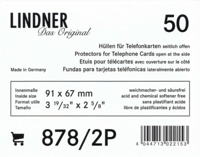 50 Stück Schutzhüllen 91 x 67 mm original Lindner 878-2P - Pokemonkarte Telefon