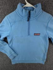 Vineyard Vines Large 16 Kid 1/4 Zip Long Sleeve Blue Cotton Sweater Youth   