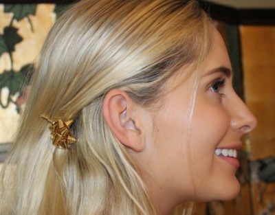 DISO Kate Spade rose gold bourgeois hair pins Kate Spade New York Bourgeois Bow Stud Earrings in Rose Gold  main image 2