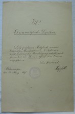 EHRENMITGLIED DIPLOM BOTANISCHEN HUMBOLDT VEREIN SCHLEUSINGEN 1886 ROTTMANN