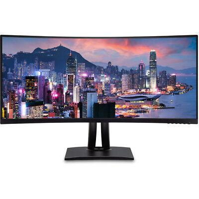 ViewSonic VP3456a 34-inch Curved 2K UWQHD Premium Monitor, with ColorPro