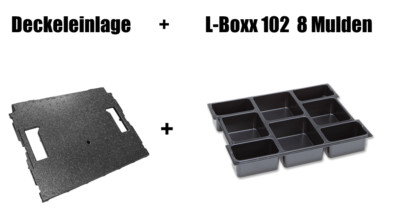 Kleinteileeinsatz 8 Mulden und Deckeleinlage für die L-BOXX 102