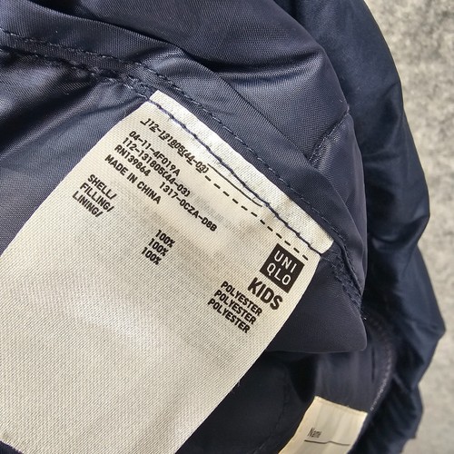UNIQLO Quilted Puffer Vest Kids 7 8 Navy Ultra Light Outdoor Full Zip Normcore - Picture 10 of 11