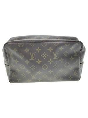 LOUIS VUITTON Trousseau Toilet 28 Monogram Canvas BRW PVC BRW Allover From Japan