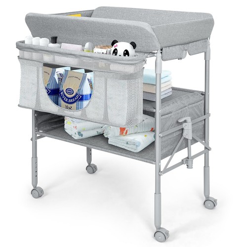 Baby Changing Table, Portable Folding Changing Table with 2 Storage Baskets, ...