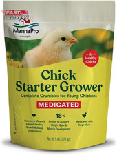 Manna Pro Medicated Chick Starter Grower Feed   High Protein Crumbles with Ampro