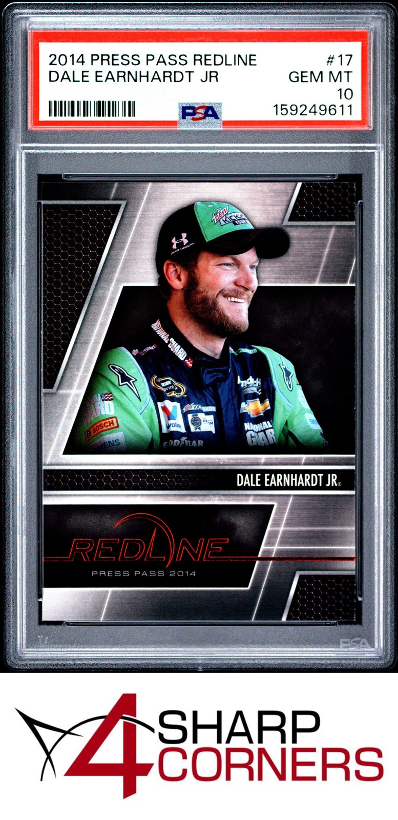 2014 PRESS PASS REDLINE #17 DALE EARNHARDT JR POP 1 PSA 10