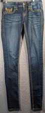 Rock Revival Calli Jeans Womens 26 Skinny Stretch Distressed Embroidered Pockets
