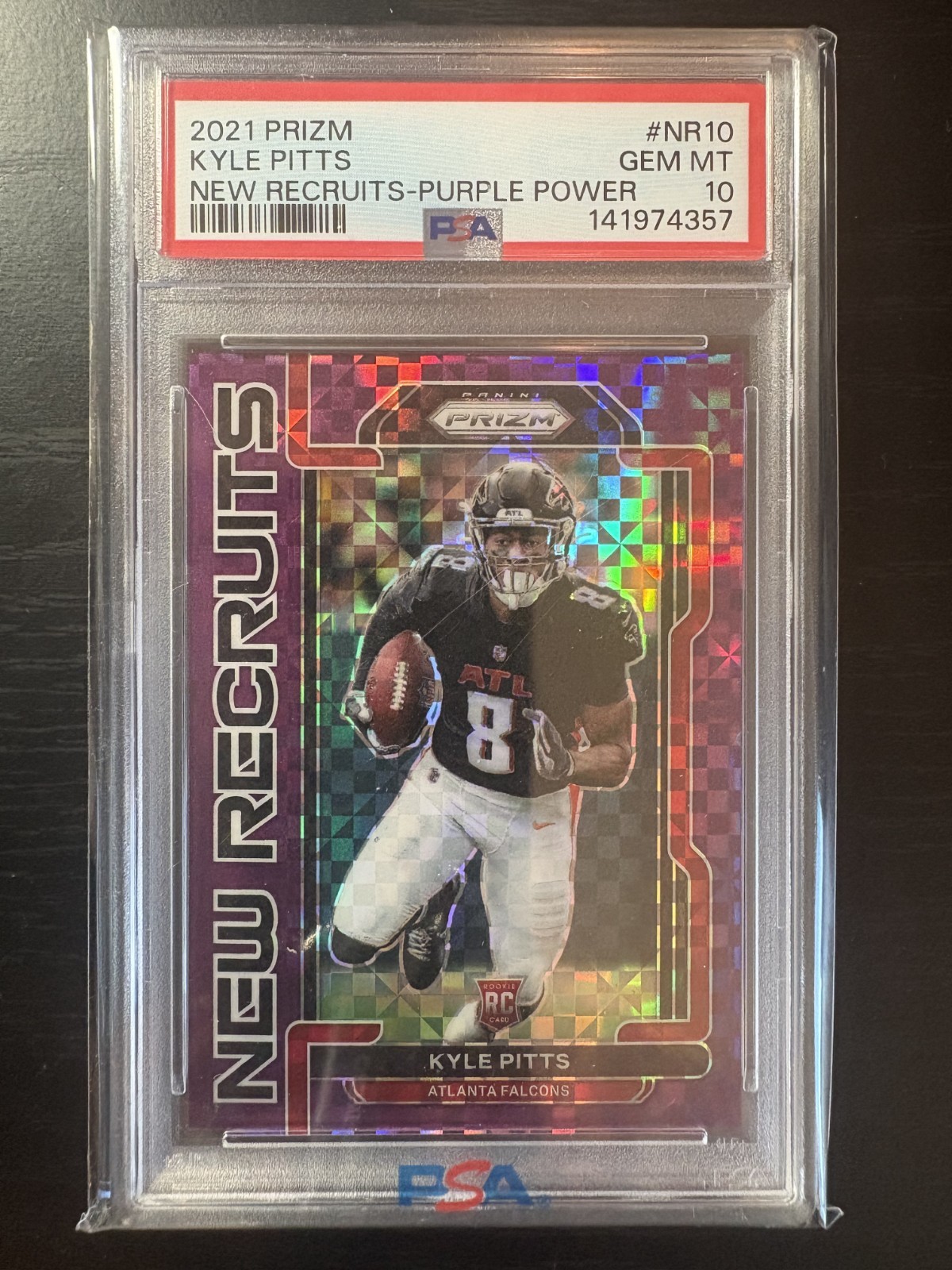 Kyle Pitts Panini Prizm New Recruits #NR10 Purple Power