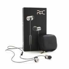 ROC Model III by Cristiano Ronaldo Wired Sport Earbuds w Mic SILVER NEW RETAIL