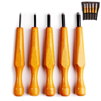 5Pcs Wood Carving Tools Set, V-Sharp Edge Detail Carving for Printmaking, Lin...