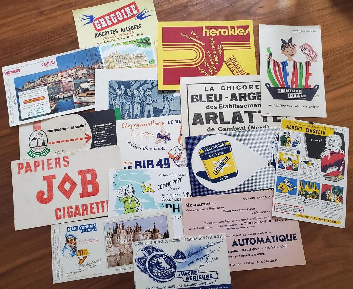 Lot De 9 Buvards Publicitaires Vintage Des Années 50/60 - France