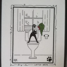 Calico Crossroads WATER BREAK Kats by Kelly Cross Stitch Pattern Only cat Butt