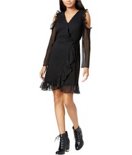 maison Jules Womens Cold-Shoulder A-line Dress