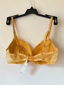 NWT LA PERLA Yellow Floral 36D Bra Boudoir Vamp Luxury Designer Romantic