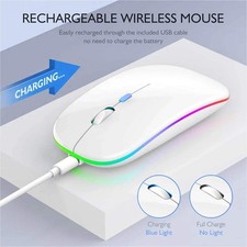 New Gaming Mouse Wireless Bluetooth Dual Mode Silent Rechargeable USB 2.4G DPI 1