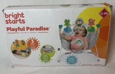 Bright Starts Playful Paradise Comfy Baby Bouncer Seat w/Soothing Vibration•New